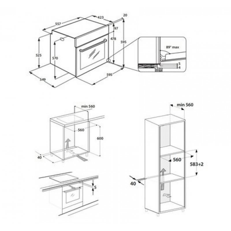 Whirlpool OAS KN8V1 IX Φούρνος άνω Πάγκου1